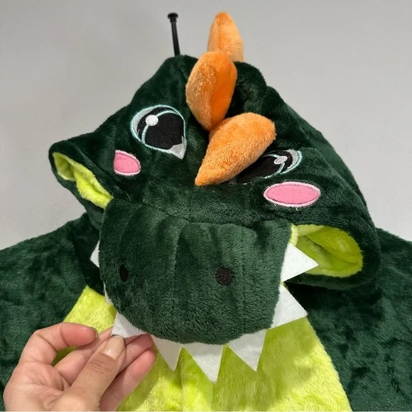 Green Dinosaur Onesie Costume Cosplay Cozy Size Medium - Picture 8 of 14